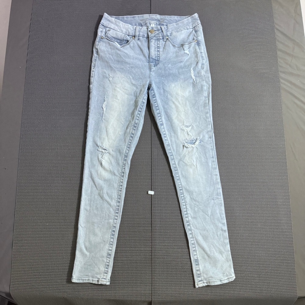 Seven7 Light Wash Distressed Skinny Jeans Women's 8
